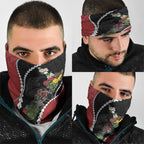 New Zealand Christmas Neck Gaiter Flora Map with Birds - Aussie Hoodie