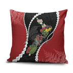 New Zealand Christmas Pillow Cover Flora Map with Birds - Aussie Hoodie