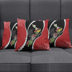 New Zealand Christmas Pillow Cover Flora Map with Birds - Aussie Hoodie