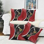 New Zealand Christmas Pillow Cover Flora Map with Birds - Aussie Hoodie