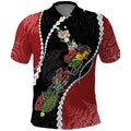 New Zealand Christmas Polo Shirt Flora Map with Birds - Aussie Hoodie
