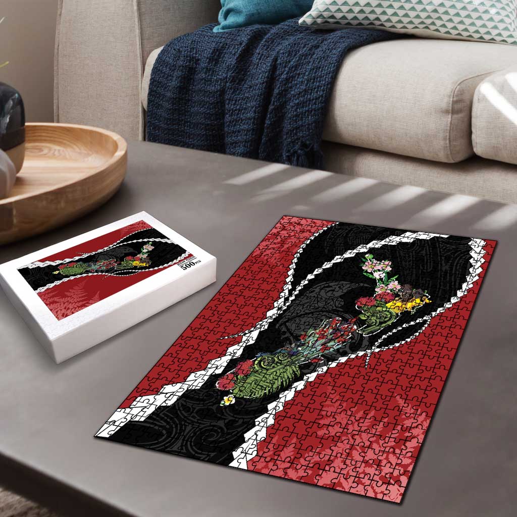 New Zealand Christmas Puzzle Flora Map with Birds - Aussie Hoodie