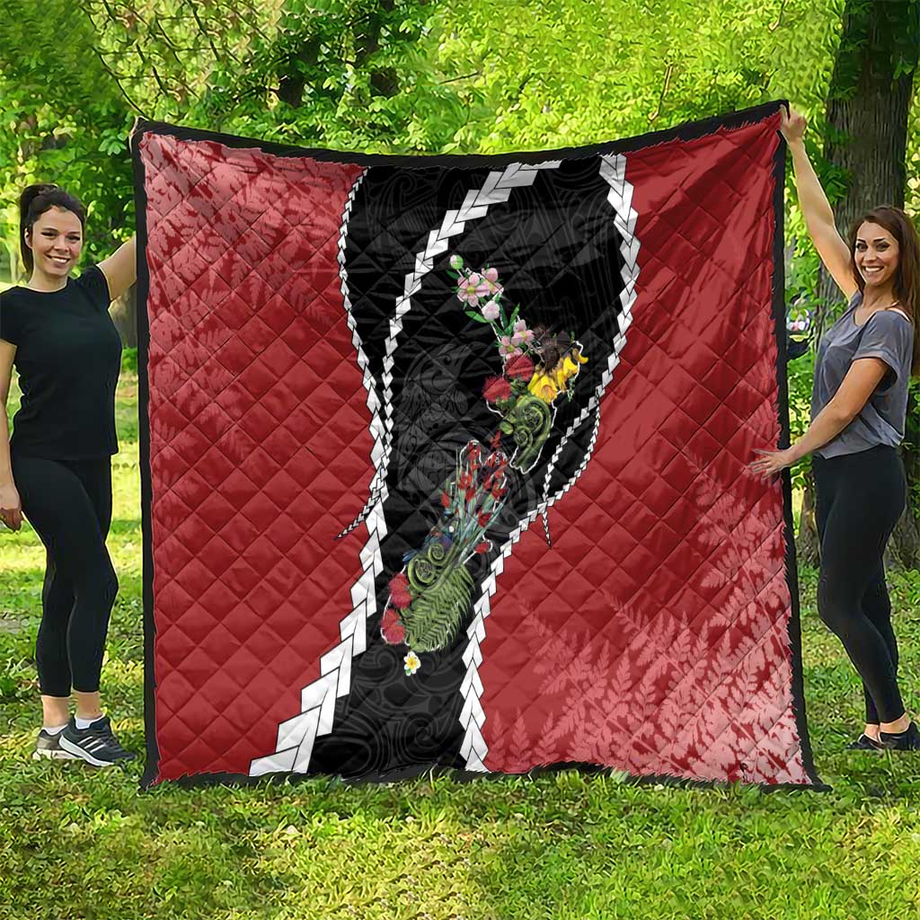 New Zealand Christmas Quilt Flora Map with Birds - Aussie Hoodie