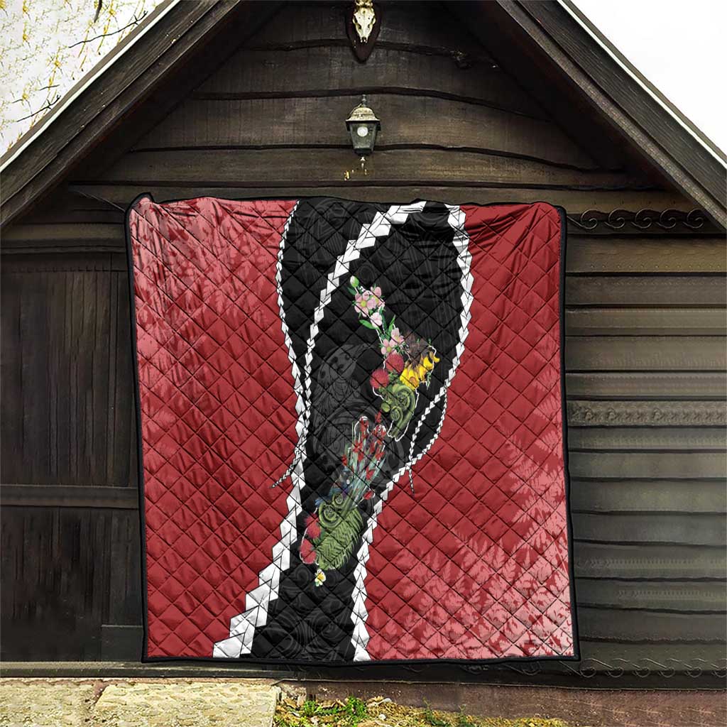 New Zealand Christmas Quilt Flora Map with Birds - Aussie Hoodie