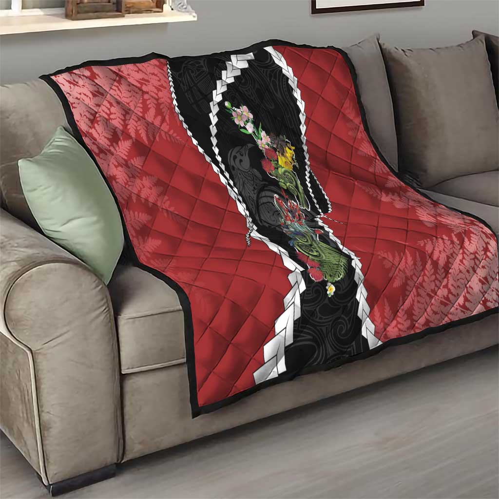 New Zealand Christmas Quilt Flora Map with Birds - Aussie Hoodie
