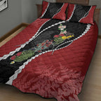 New Zealand Christmas Quilt Bed Set Flora Map with Birds - Aussie Hoodie