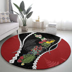 New Zealand Christmas Round Carpet Flora Map with Birds - Aussie Hoodie
