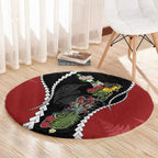 New Zealand Christmas Round Carpet Flora Map with Birds - Aussie Hoodie