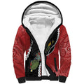 New Zealand Christmas Sherpa Hoodie Flora Map with Birds - Aussie Hoodie