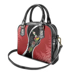 New Zealand Christmas Shoulder Handbag Flora Map with Birds - Aussie Hoodie