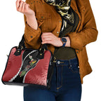 New Zealand Christmas Shoulder Handbag Flora Map with Birds - Aussie Hoodie