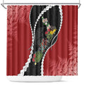 New Zealand Christmas Shower Curtain Flora Map with Birds - Aussie Hoodie