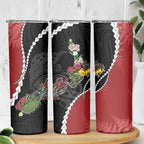 New Zealand Christmas Skinny Tumbler Flora Map with Birds - Aussie Hoodie