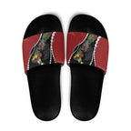 New Zealand Christmas Slide Sandals Flora Map with Birds - Aussie Hoodie