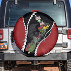 New Zealand Christmas Spare Tire Cover Flora Map with Birds - Aussie Hoodie