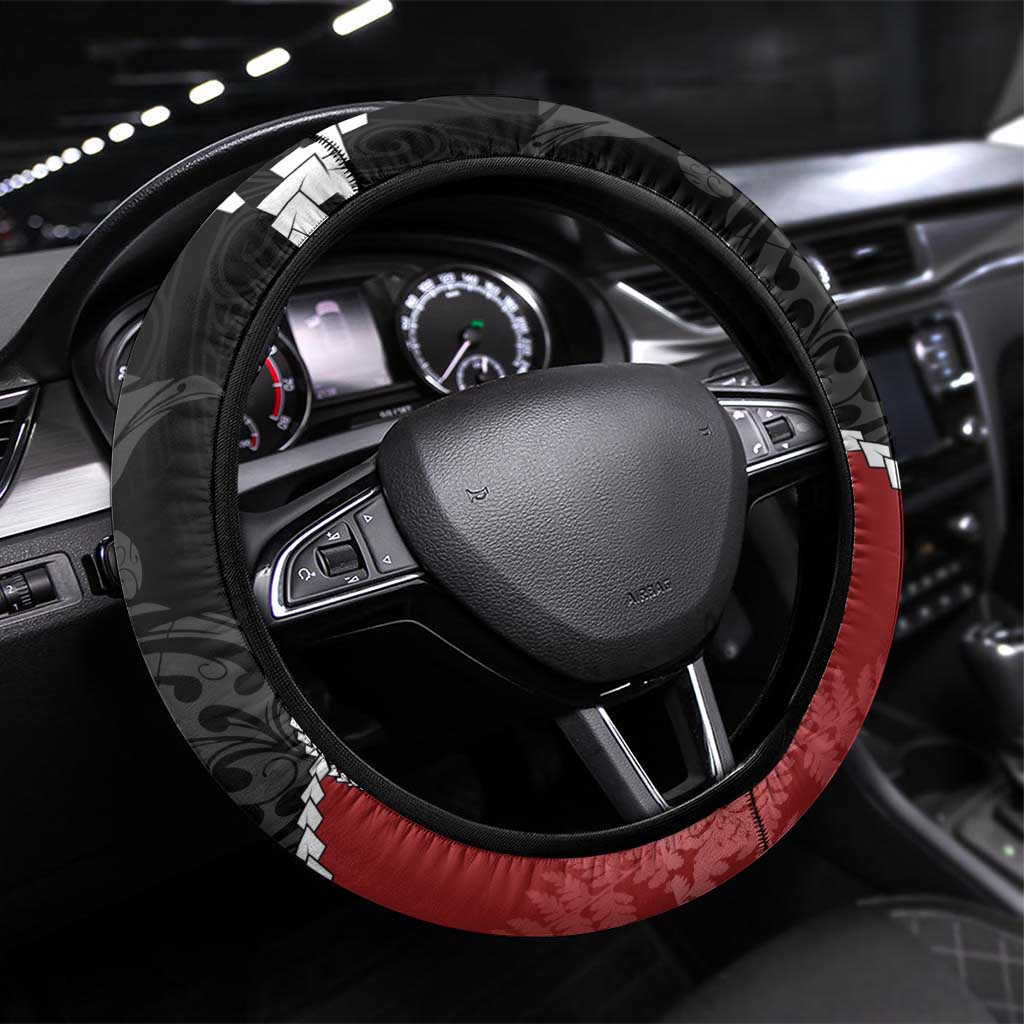 New Zealand Christmas Steering Wheel Cover Flora Map with Birds - Aussie Hoodie
