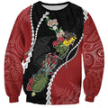 New Zealand Christmas Sweatshirt Flora Map with Birds - Aussie Hoodie