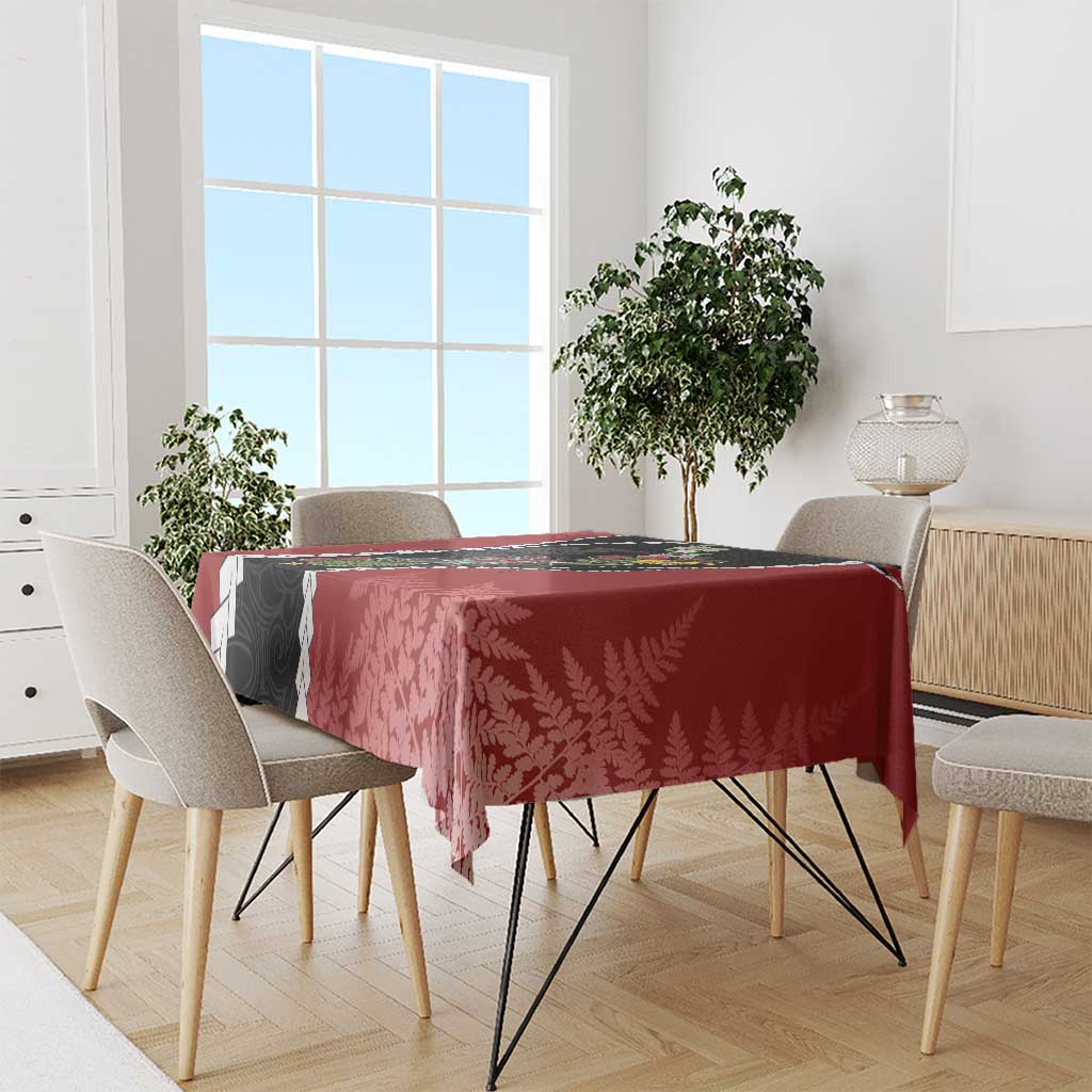 New Zealand Christmas Tablecloth Flora Map with Birds - Aussie Hoodie