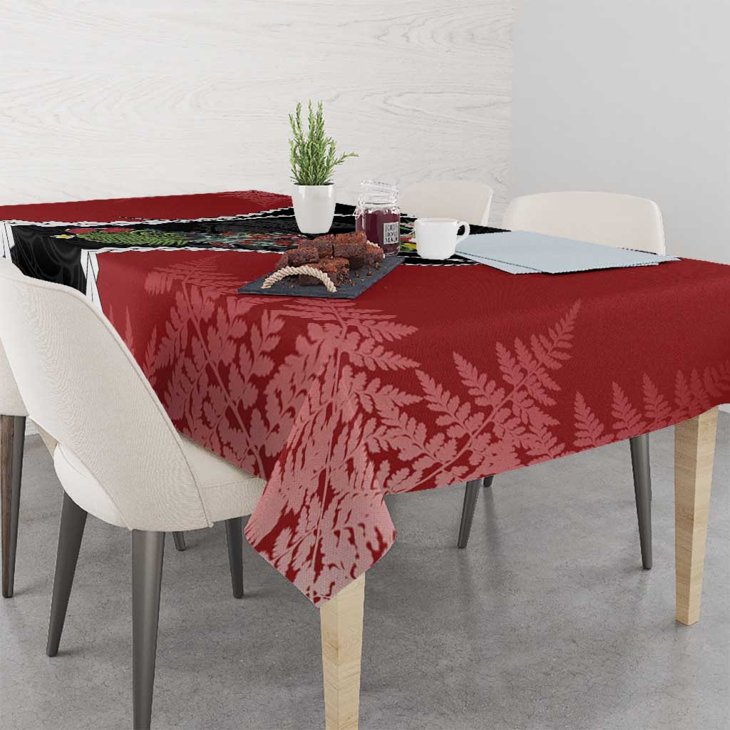 New Zealand Christmas Tablecloth Flora Map with Birds - Aussie Hoodie