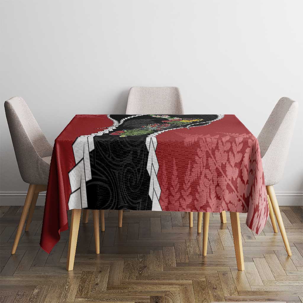 New Zealand Christmas Tablecloth Flora Map with Birds - Aussie Hoodie