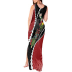 New Zealand Christmas Tank Maxi Dress Flora Map with Birds - Aussie Hoodie