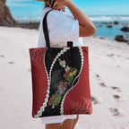 New Zealand Christmas Tote Bag Flora Map with Birds - Aussie Hoodie