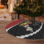 New Zealand Christmas Tree Skirt Flora Map with Birds - Aussie Hoodie