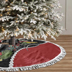 New Zealand Christmas Tree Skirt Flora Map with Birds - Aussie Hoodie