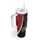 New Zealand Christmas Tumbler With Handle Flora Map with Birds - Aussie Hoodie