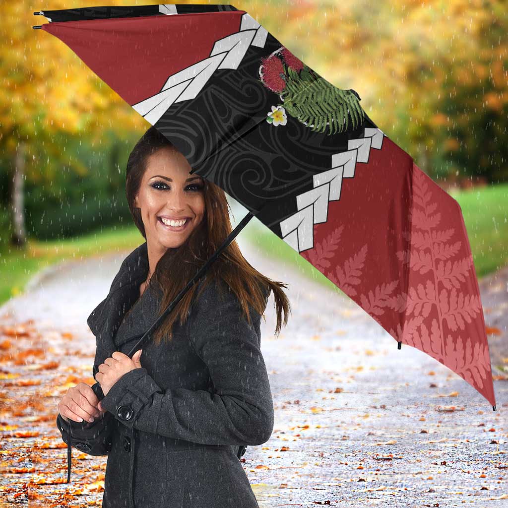 New Zealand Christmas Umbrella Flora Map with Birds - Aussie Hoodie