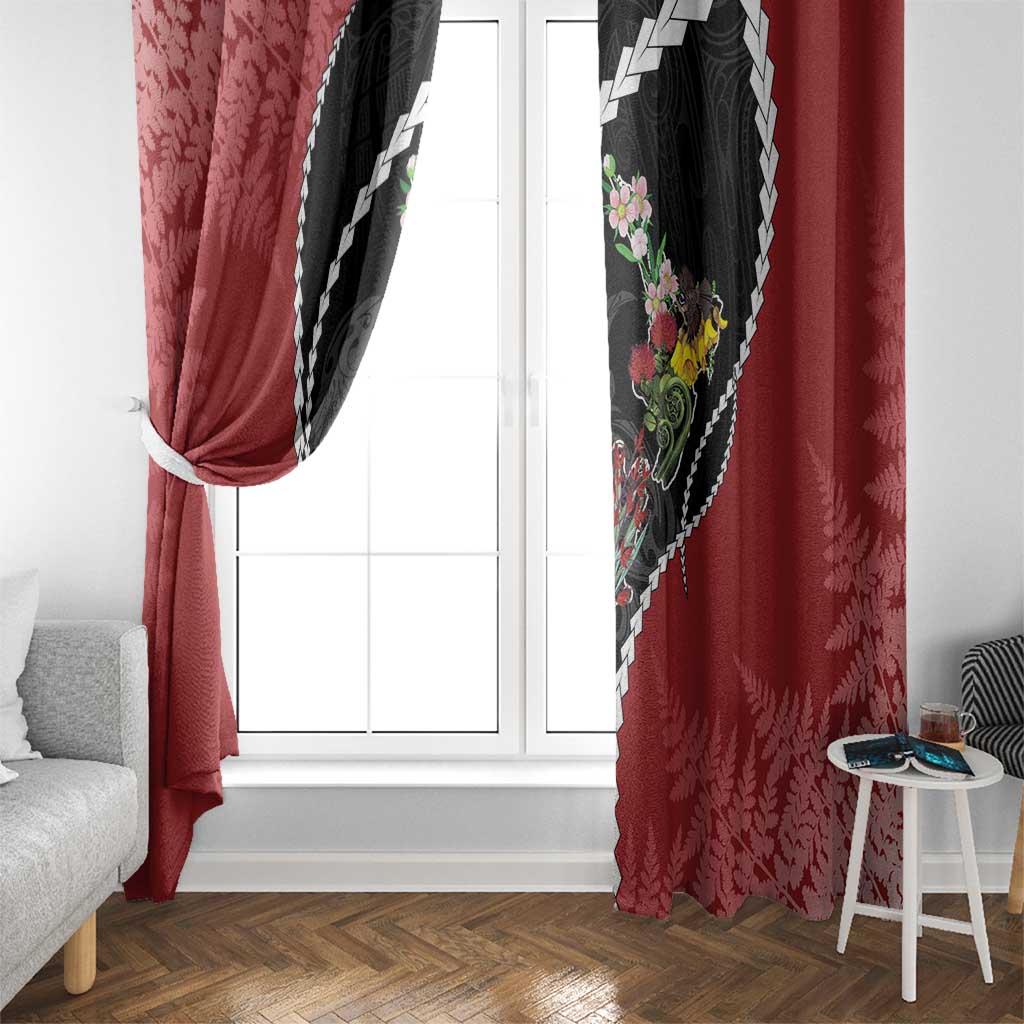 New Zealand Christmas Window Curtain Flora Map with Birds - Aussie Hoodie