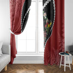 New Zealand Christmas Window Curtain Flora Map with Birds - Aussie Hoodie