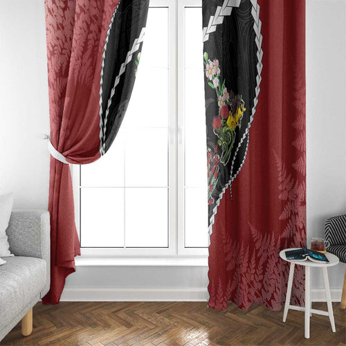 New Zealand Christmas Window Curtain Flora Map with Birds - Aussie Hoodie