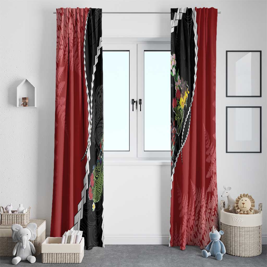 New Zealand Christmas Window Curtain Flora Map with Birds - Aussie Hoodie