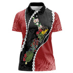 New Zealand Christmas Women Polo Shirt Flora Map with Birds - Aussie Hoodie