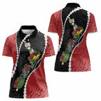 New Zealand Christmas Women Polo Shirt Flora Map with Birds - Aussie Hoodie