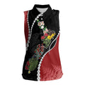 New Zealand Christmas Women Sleeveless Polo Shirt Flora Map with Birds - Aussie Hoodie