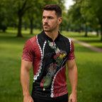 New Zealand Christmas Zipper Polo Shirt Flora Map with Birds - Aussie Hoodie
