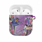 Australia Epilepsy Awareness AirPods Case Purple Fairy Wren with Eucalyptus Flowers - Aussie Hoodie