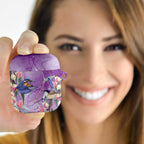 Australia Epilepsy Awareness AirPods Case Purple Fairy Wren with Eucalyptus Flowers - Aussie Hoodie