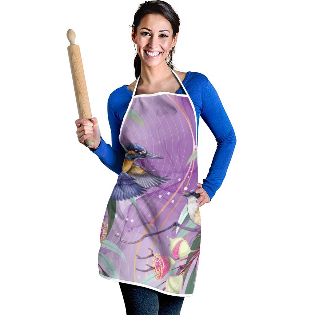 Australia Epilepsy Awareness Apron Purple Fairy Wren with Eucalyptus Flowers - Aussie Hoodie