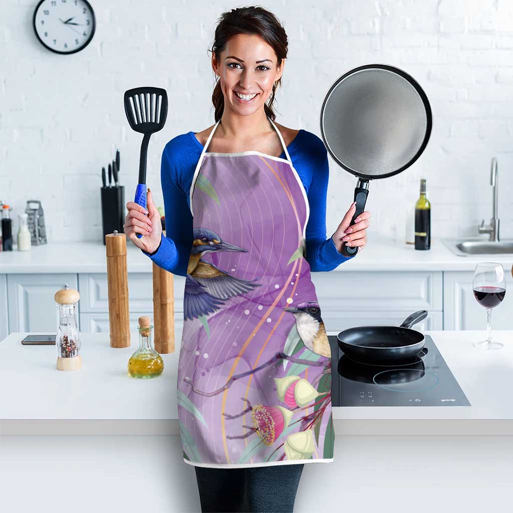 Australia Epilepsy Awareness Apron Purple Fairy Wren with Eucalyptus Flowers - Aussie Hoodie