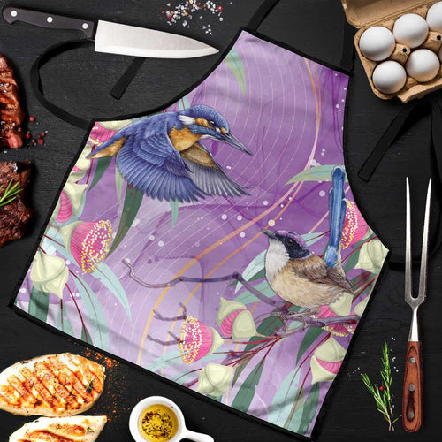 Australia Epilepsy Awareness Apron Purple Fairy Wren with Eucalyptus Flowers - Aussie Hoodie