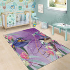 Australia Epilepsy Awareness Area Rug Purple Fairy Wren with Eucalyptus Flowers - Aussie Hoodie