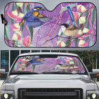 Australia Epilepsy Awareness Auto Sun Shade Purple Fairy Wren with Eucalyptus Flowers - Aussie Hoodie