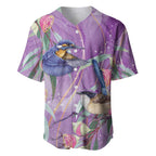 Australia Epilepsy Awareness Baseball Jersey Purple Fairy Wren with Eucalyptus Flowers - Aussie Hoodie