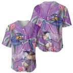 Australia Epilepsy Awareness Baseball Jersey Purple Fairy Wren with Eucalyptus Flowers - Aussie Hoodie