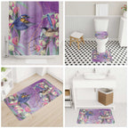 Australia Epilepsy Awareness Bathroom Set Purple Fairy Wren with Eucalyptus Flowers - Aussie Hoodie