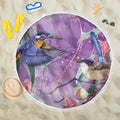 Australia Epilepsy Awareness Beach Blanket Purple Fairy Wren with Eucalyptus Flowers - Aussie Hoodie