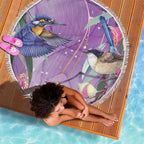 Australia Epilepsy Awareness Beach Blanket Purple Fairy Wren with Eucalyptus Flowers - Aussie Hoodie